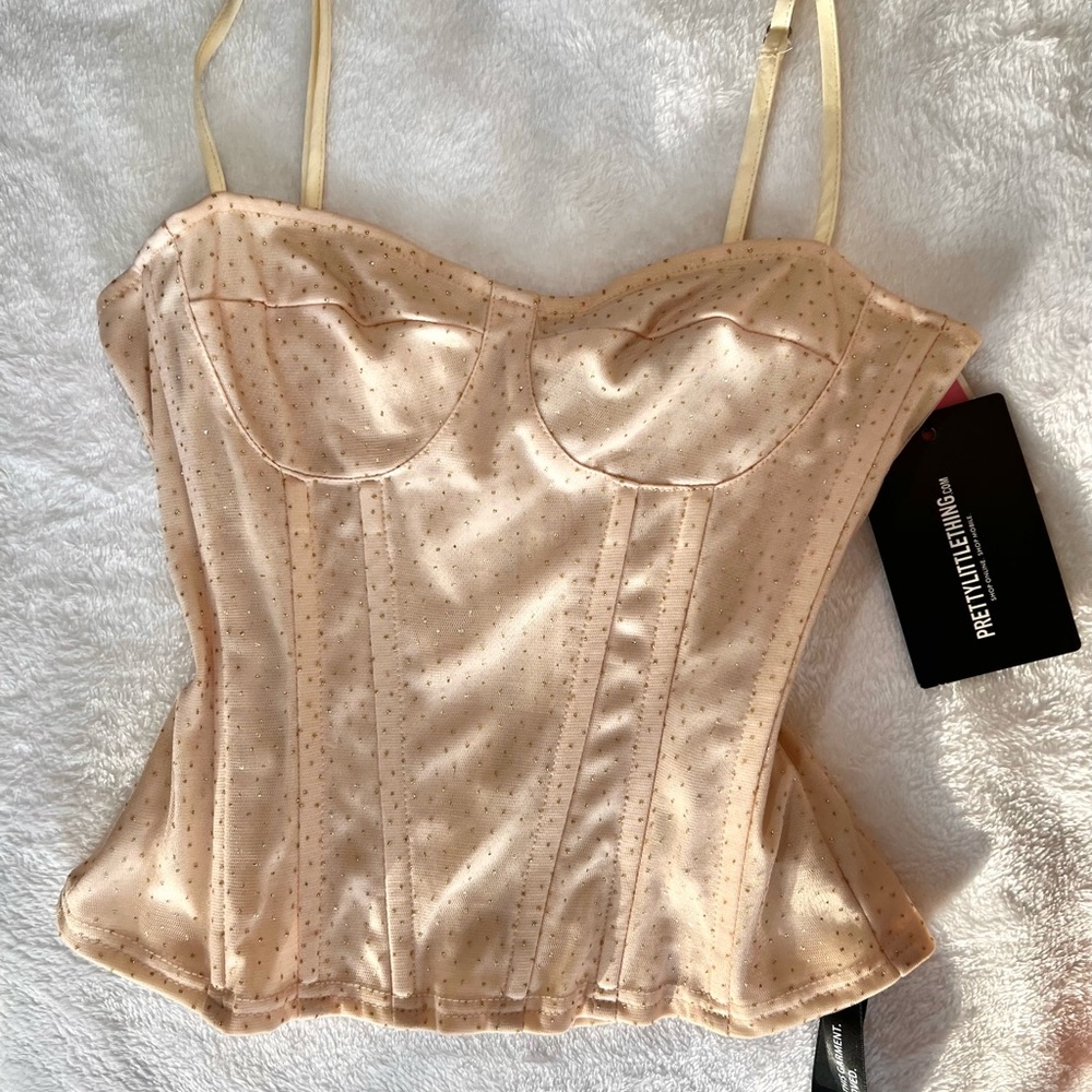 PRETTYLITTLETHING Peach Pink Corset Top